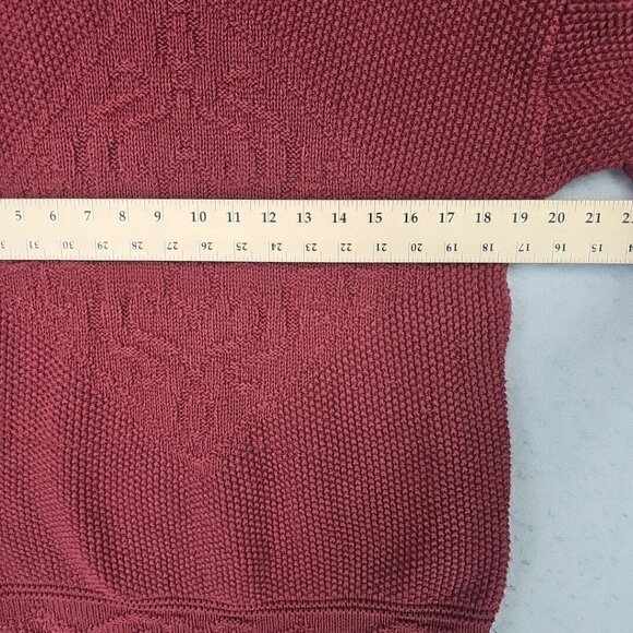 Vintage 90s Hunt Club Sweater PM Red Cable Knit Cotton Cottage Core Made In USA - Picture 6 of 7